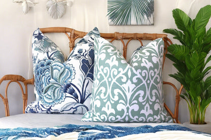 Seafoam Large Damask cushion covers