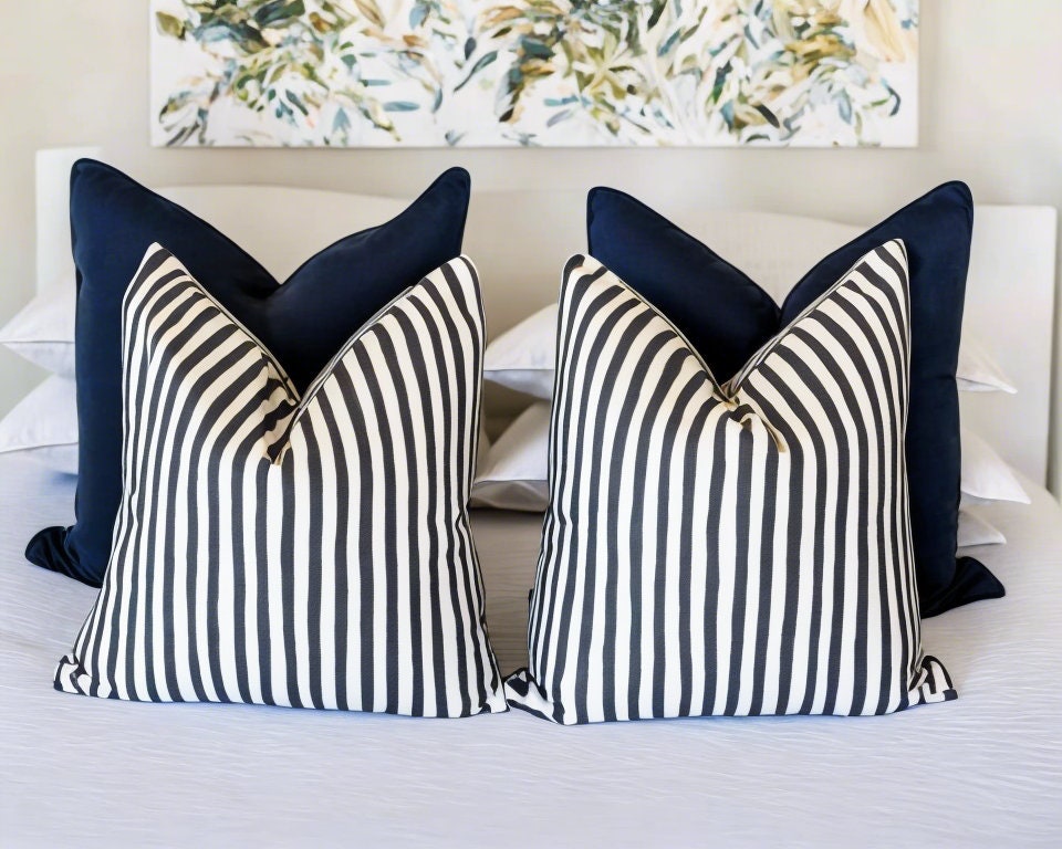 Navy Bondi Stripe Cushion covers