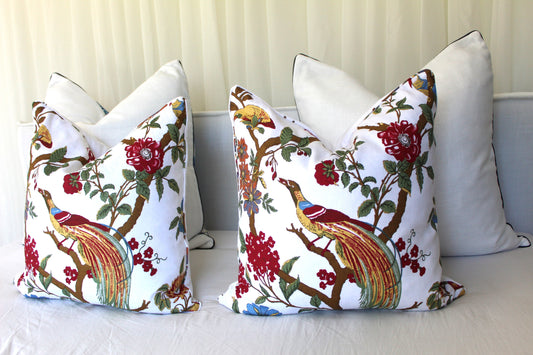 Pair of Large Bird Cushion covers