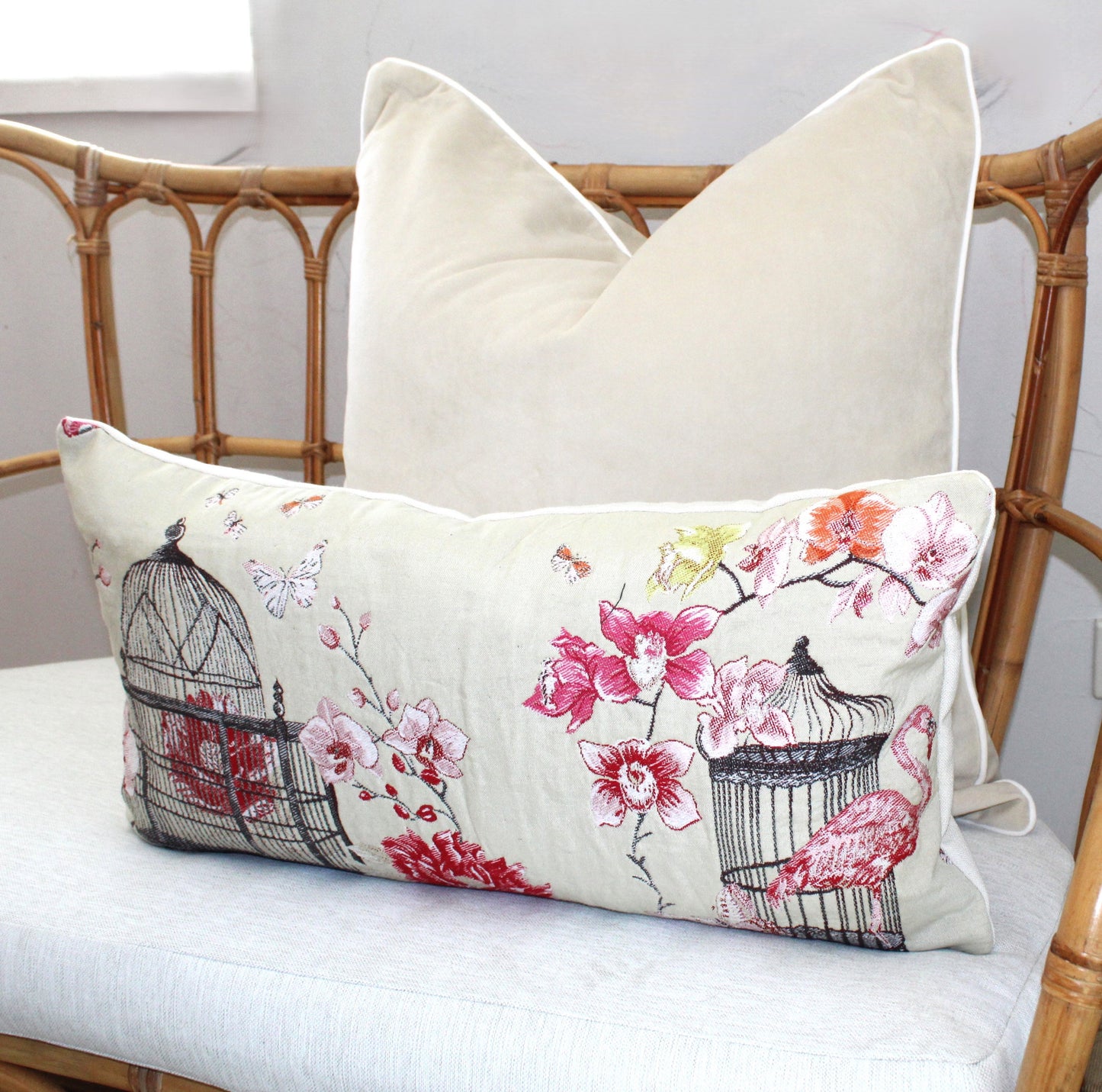 Beautiful Toile Birdcage cushion covers