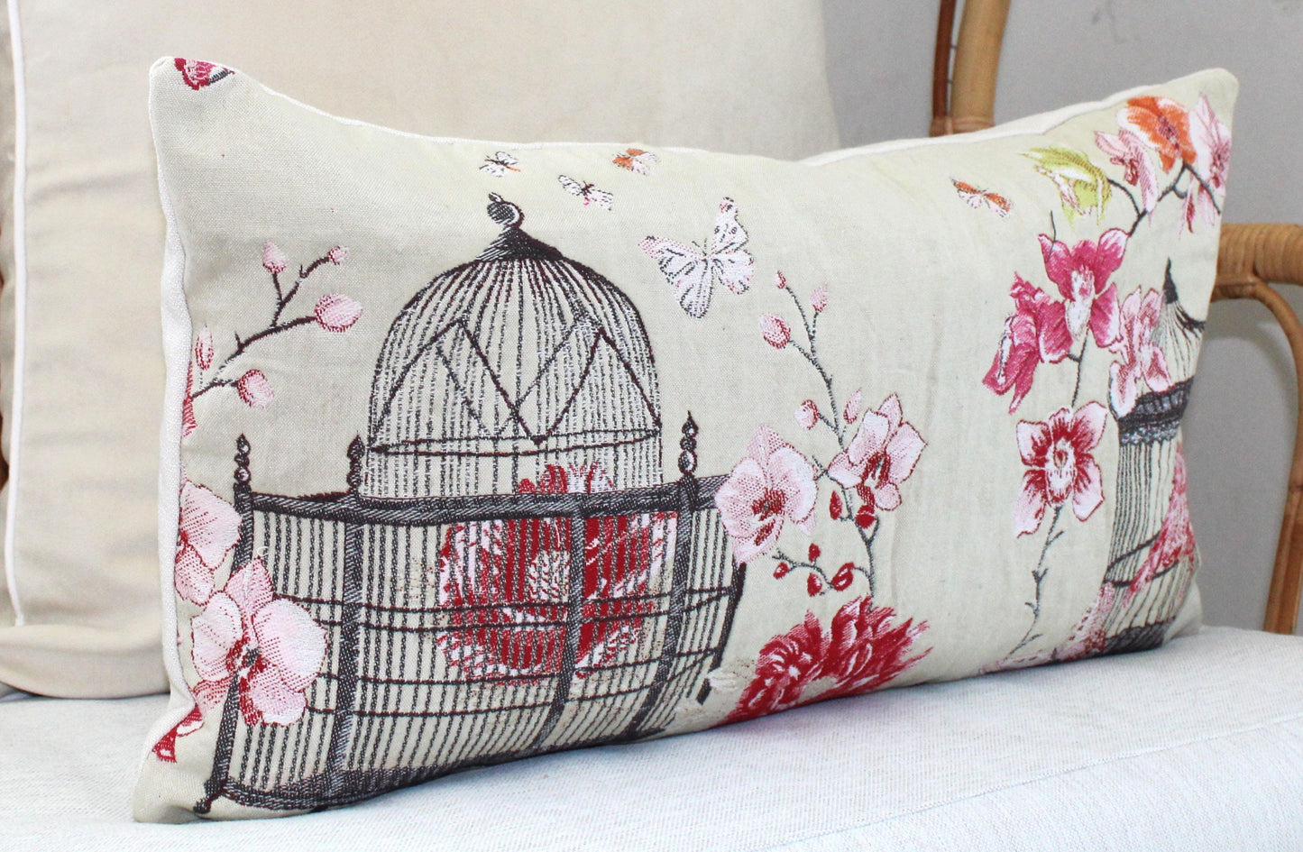 Beautiful Toile Birdcage cushion covers