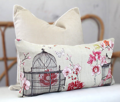 Beautiful Toile Birdcage cushion covers