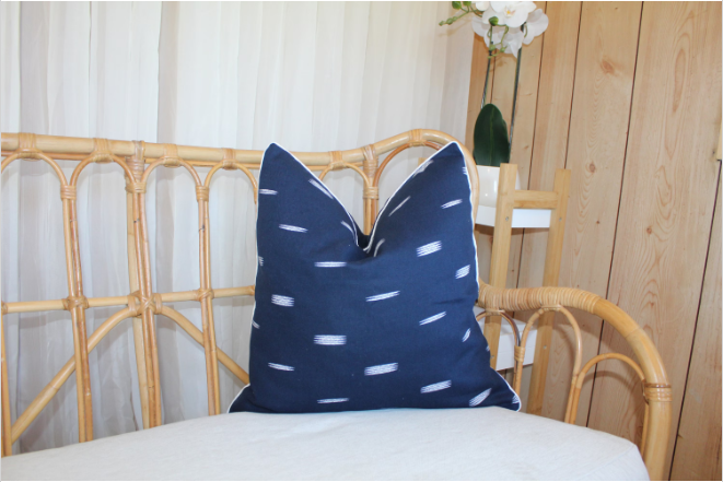 Navy Line Cushion Cover (50x50xm) - End of Line Clearance Sale!!
