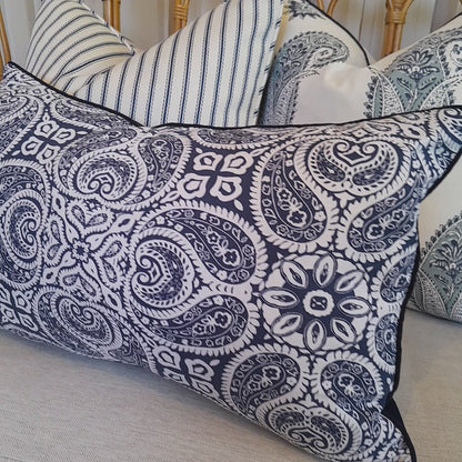 Navy Geometric Reversible Cushion covers