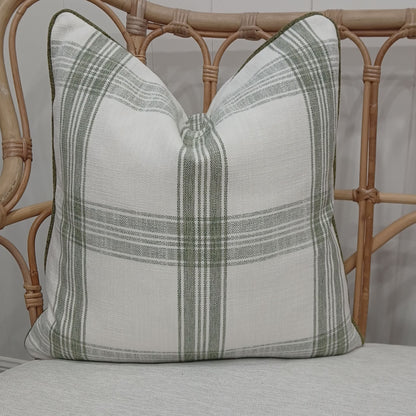 Large Bold Check Forest Green Cushion covers