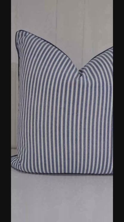 Denim Ticking Striped cushion covers