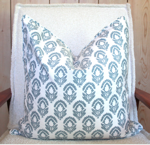 Sea Blue High-end Designer Cushion Cover (Laura Kiran Hampton Style Decor cushions - Australian made)