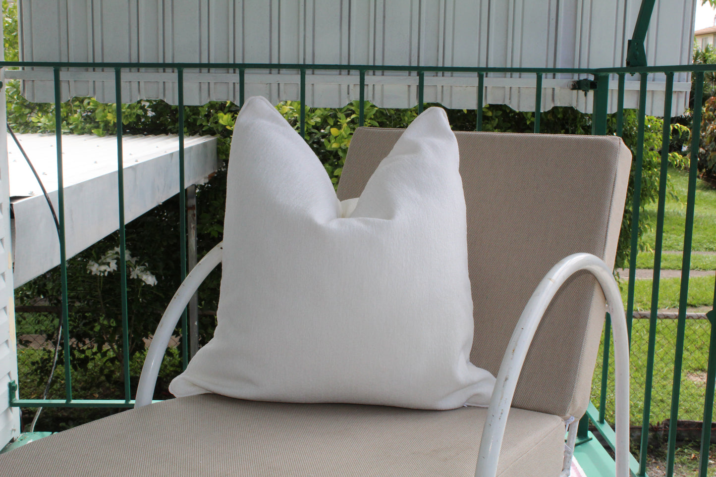 Chenille White Sunbrella cushion covers