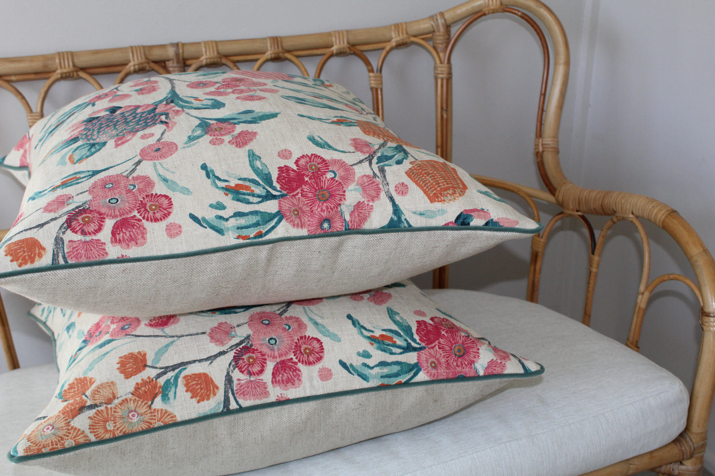 Pair of cushion covers = made using Warwick fabrics