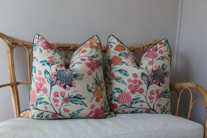 Pair of cushion covers = made using Warwick fabrics