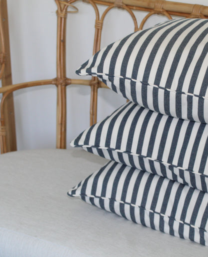 Navy Thick striped Cushion covers