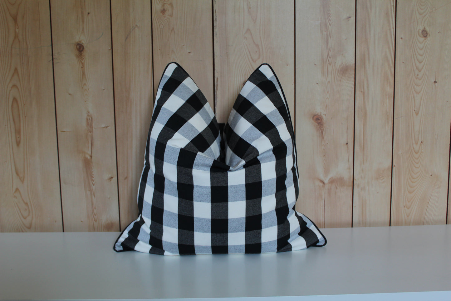 Check style black and white cushion cover