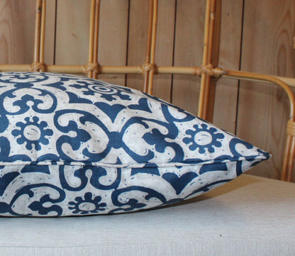 Navy Geometric Cushion Cover Outdoor and Indoor Use