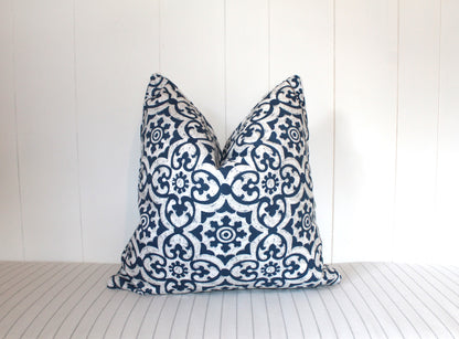Navy Geometric Cushion Cover Outdoor and Indoor Use