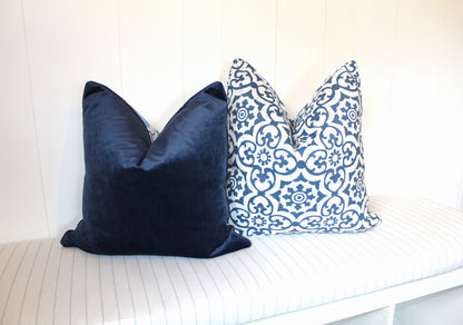 Navy Geometric Cushion Cover Outdoor and Indoor Use