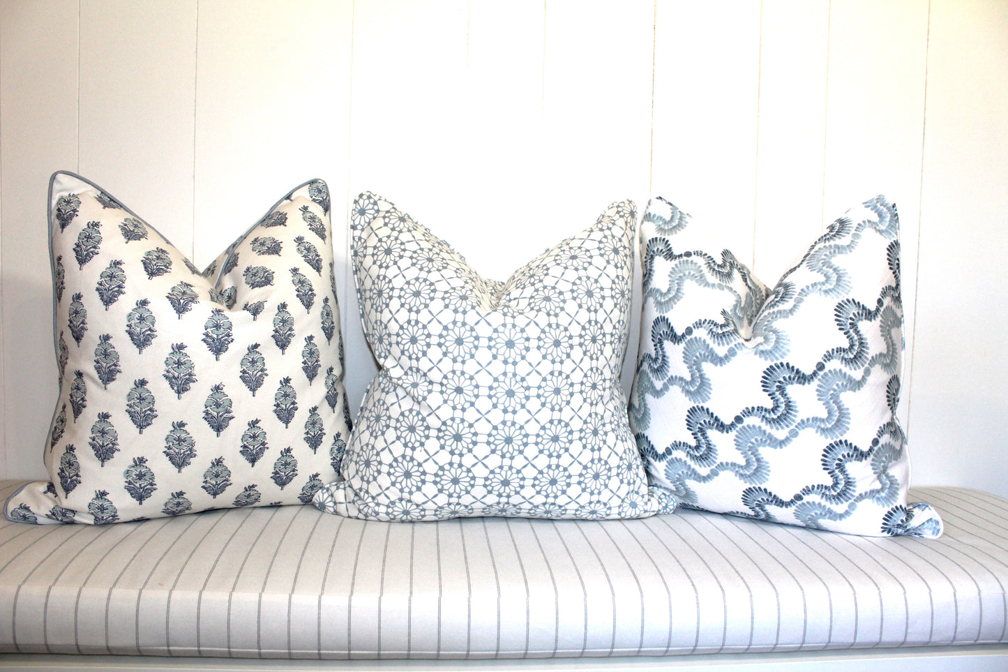 Baby Blue geometric cushion covers