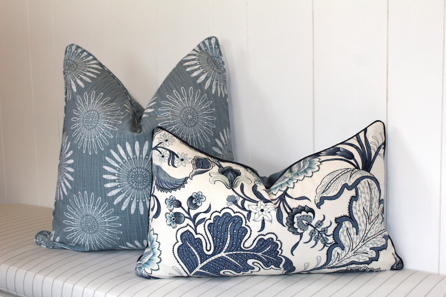 Bohemian Blossom Linen Lumbar Cushions