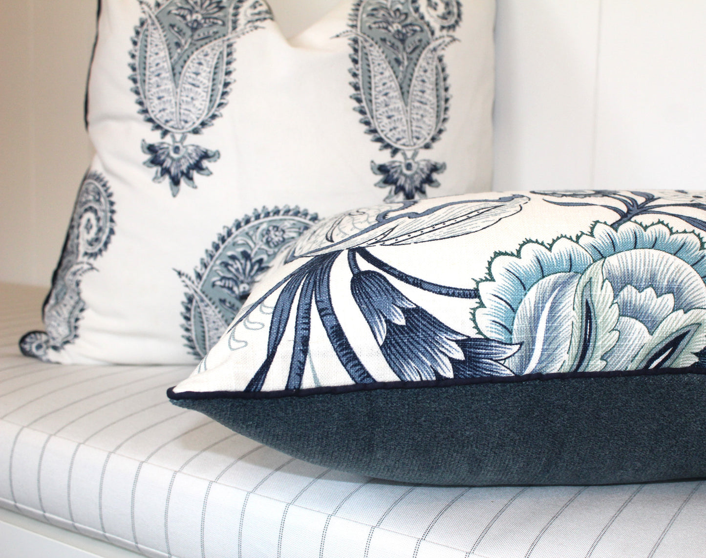 Bohemian Blossom Linen Lumbar Cushions