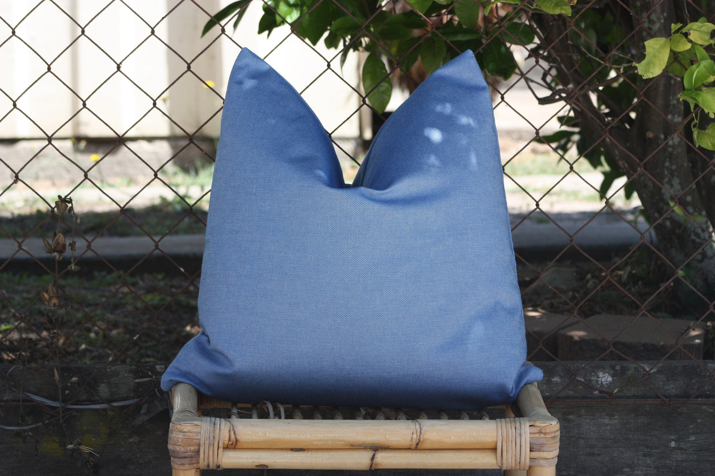 Waterproof Australian Made Hampton's style Buffalo Check blue Outdoor cushion covers, Australian made floor cushions and scatter cushions