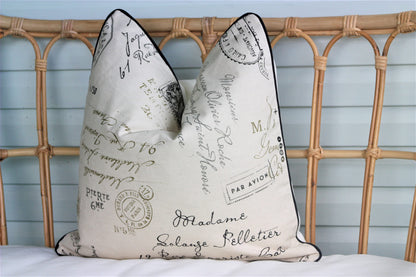 Postscripts Paris Graphite Cushion Covers