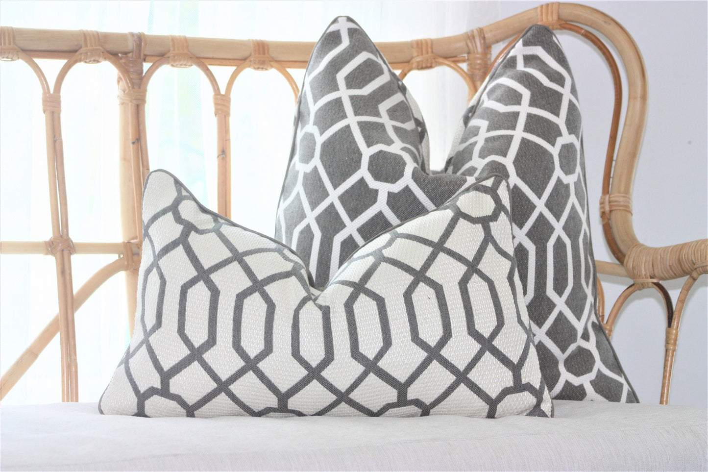 Geometric Stone Sunbrella Cushion Covers