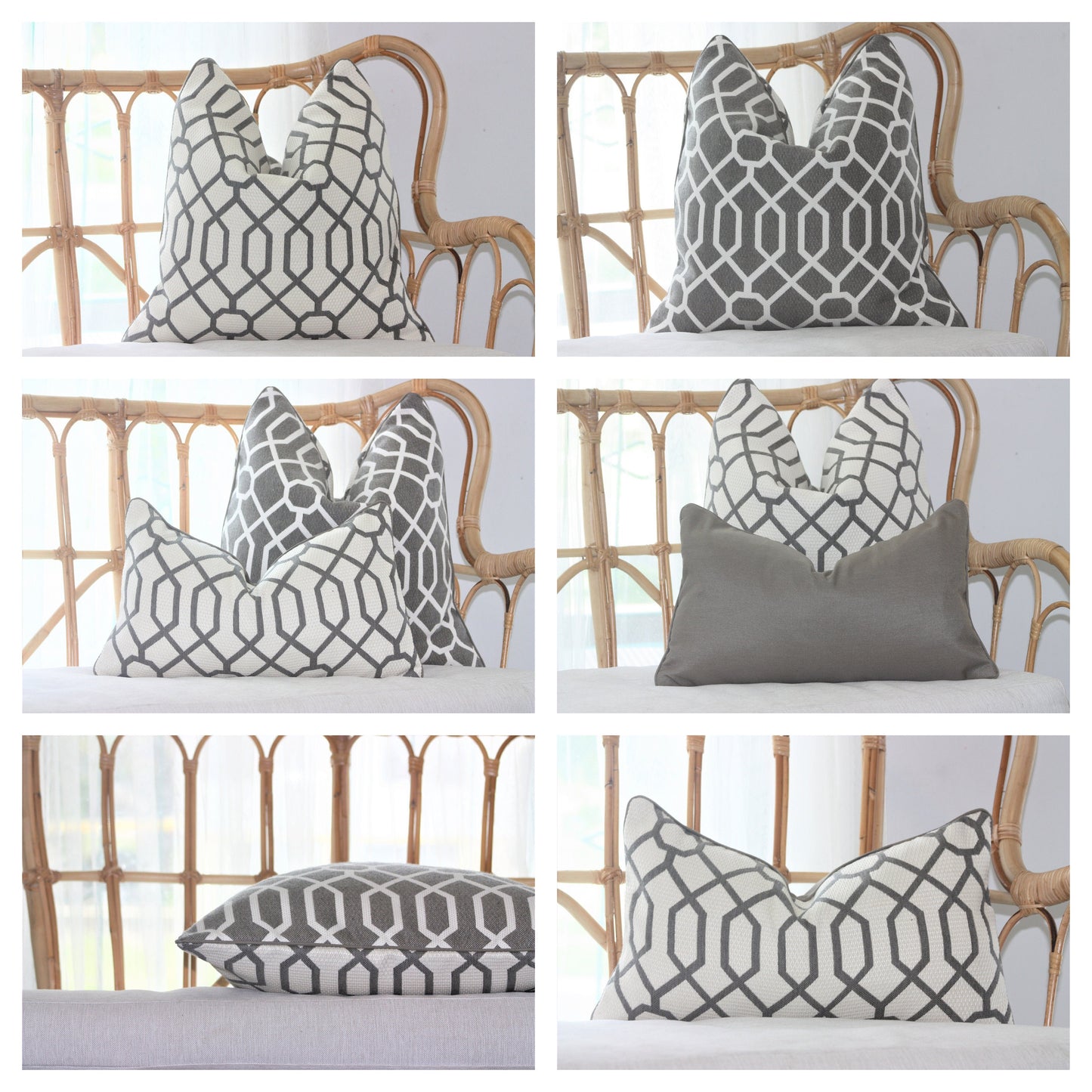 Geometric Stone Sunbrella Cushion Covers