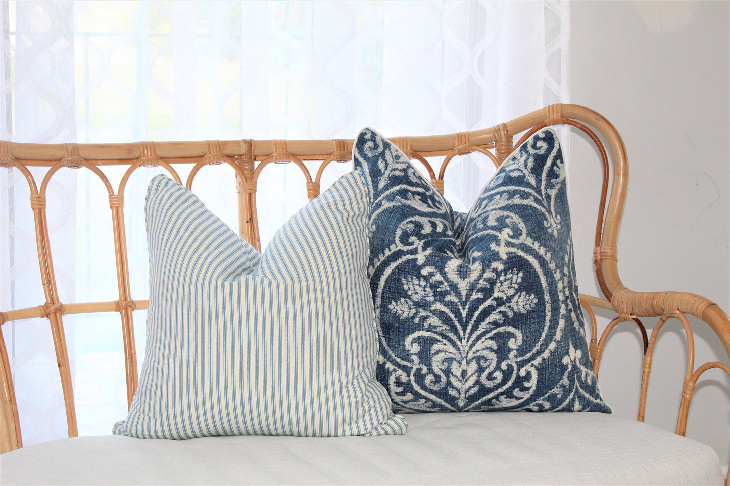 Hampton's style REVERSIBLE cushion covers