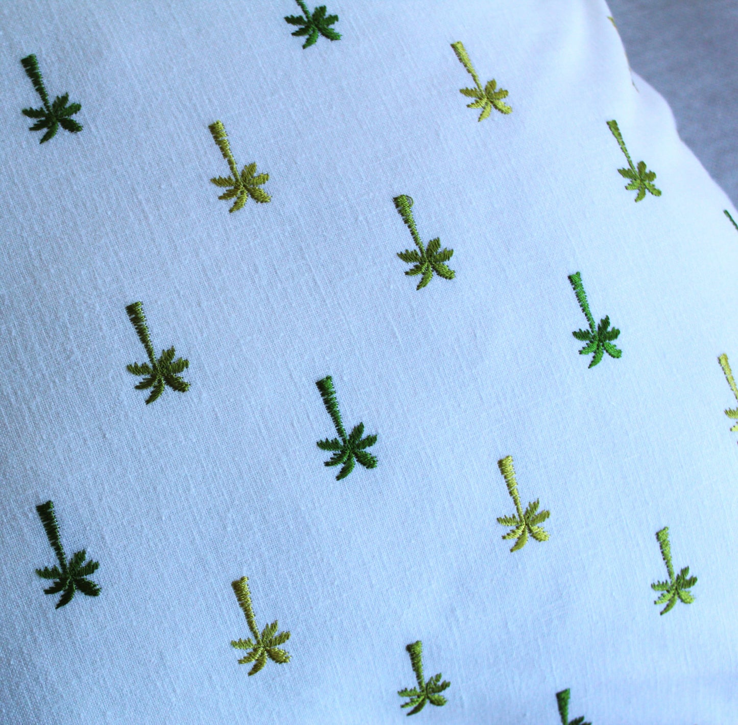 Embroidered Pindo Palm Cushions