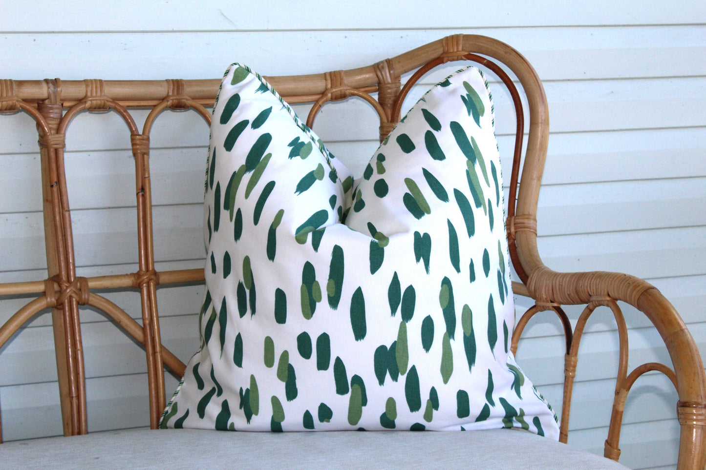 Robert Allen Green dotted cushion covers