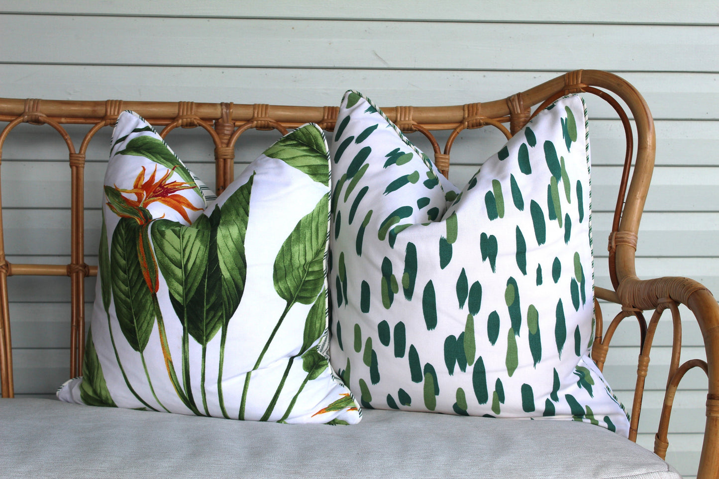 Robert Allen Green dotted cushion covers