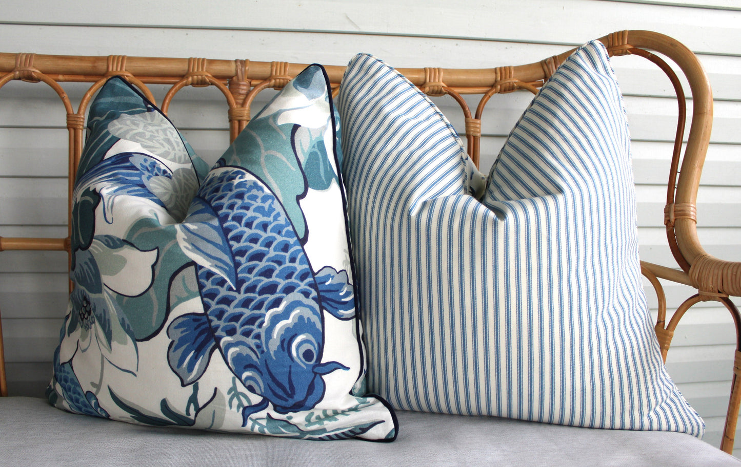 Hampton's style REVERSIBLE cushion covers