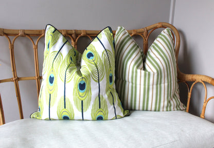 Peacock feather cushion covers