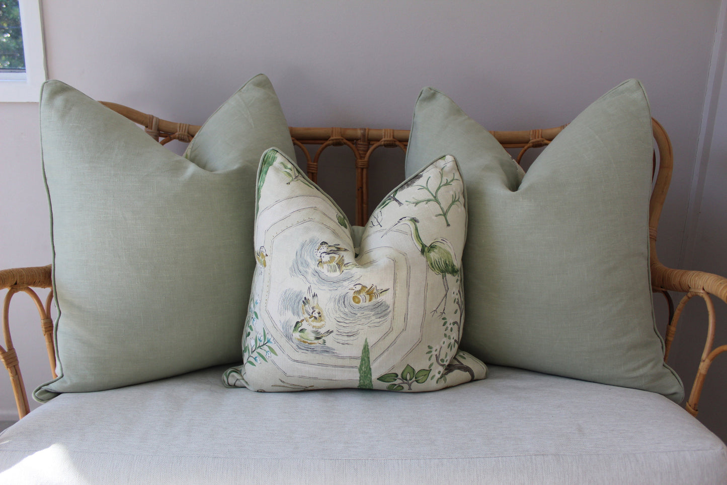 Sultan's Garden from Sanderson Cushion covers made in Australia Limited edition. Sham covers, 100% Italian linen