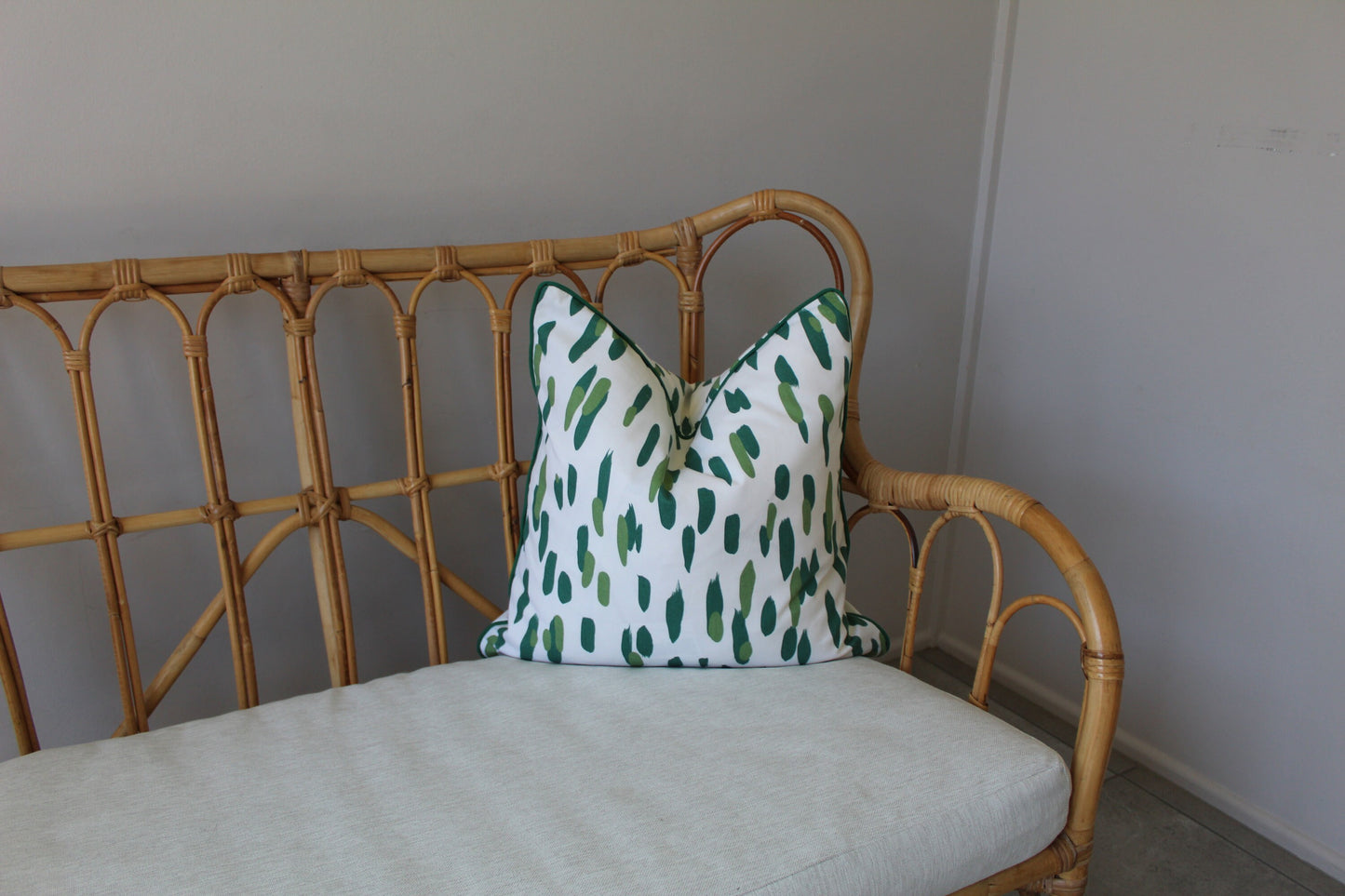 Robert Allen Green dotted cushion covers