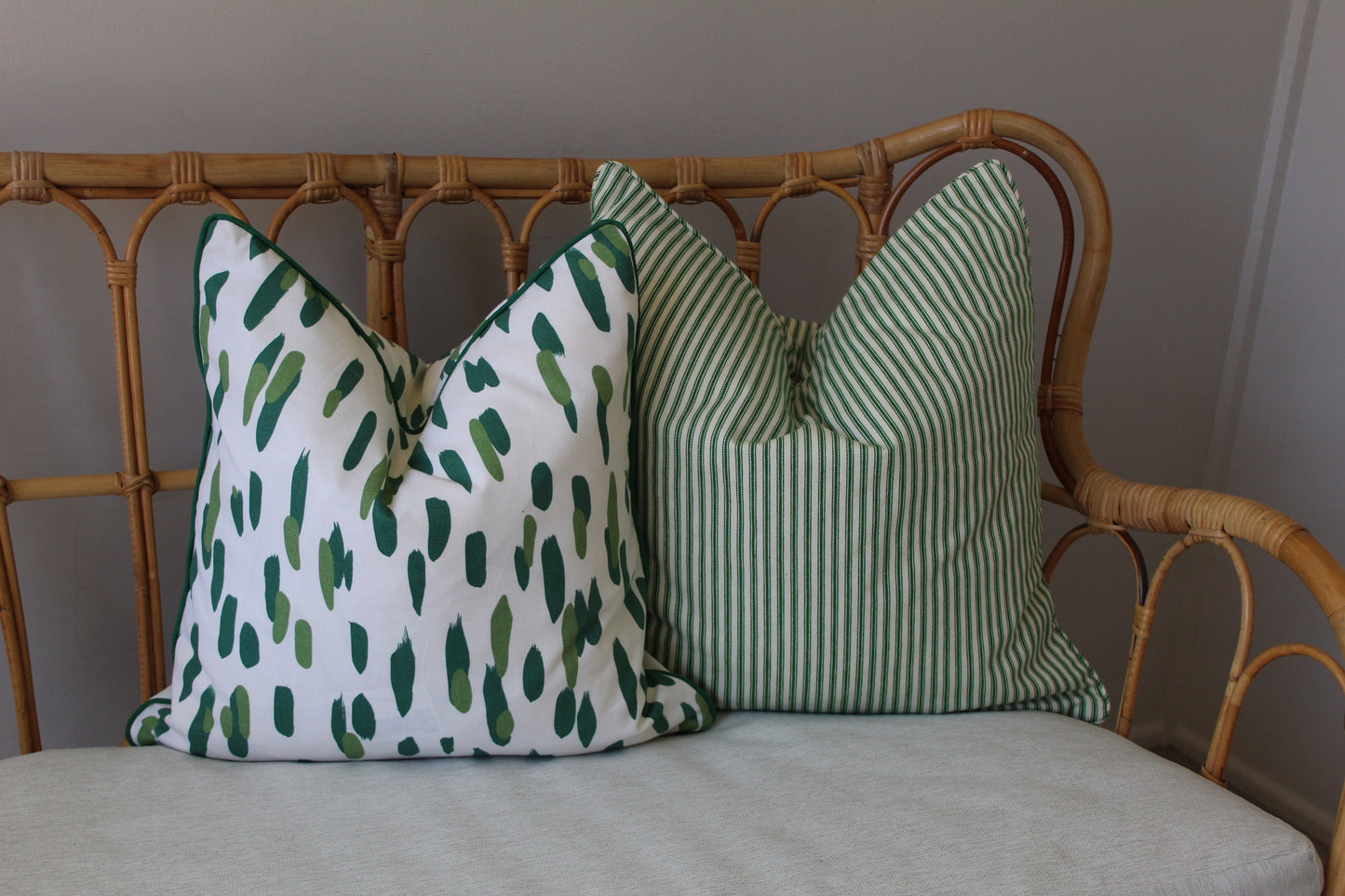 Robert Allen Green dotted cushion covers