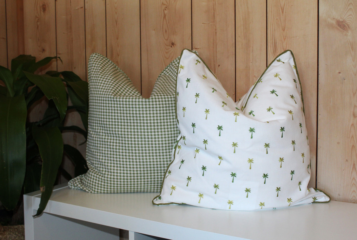 Embroidered Pindo Palm Cushions